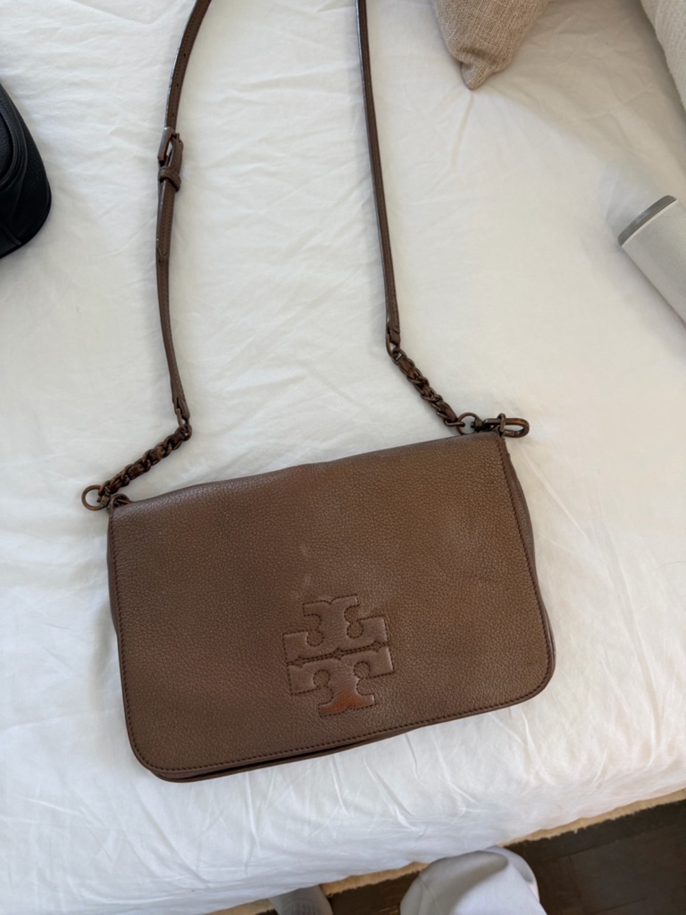Tory Burch Brown Leather Shoulder Bag